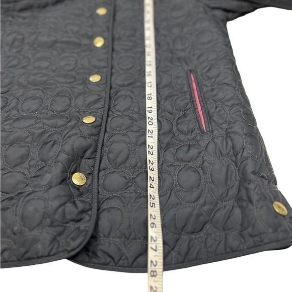 COACH Signature "C" Quilted Logo Snap Front Jacket Coat Women XS - Picture 9 of 13